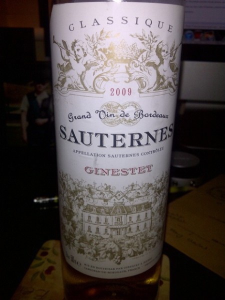 Sauternes Ginestet Bordeaux